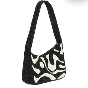 Black and White Beaded Asymmetric Purse 
NWOT